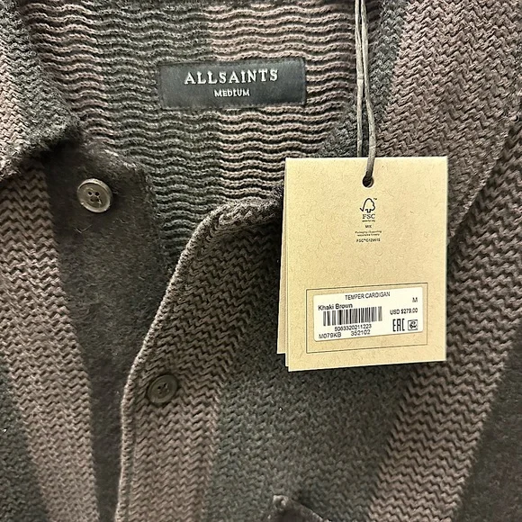 All Saints button down sweater